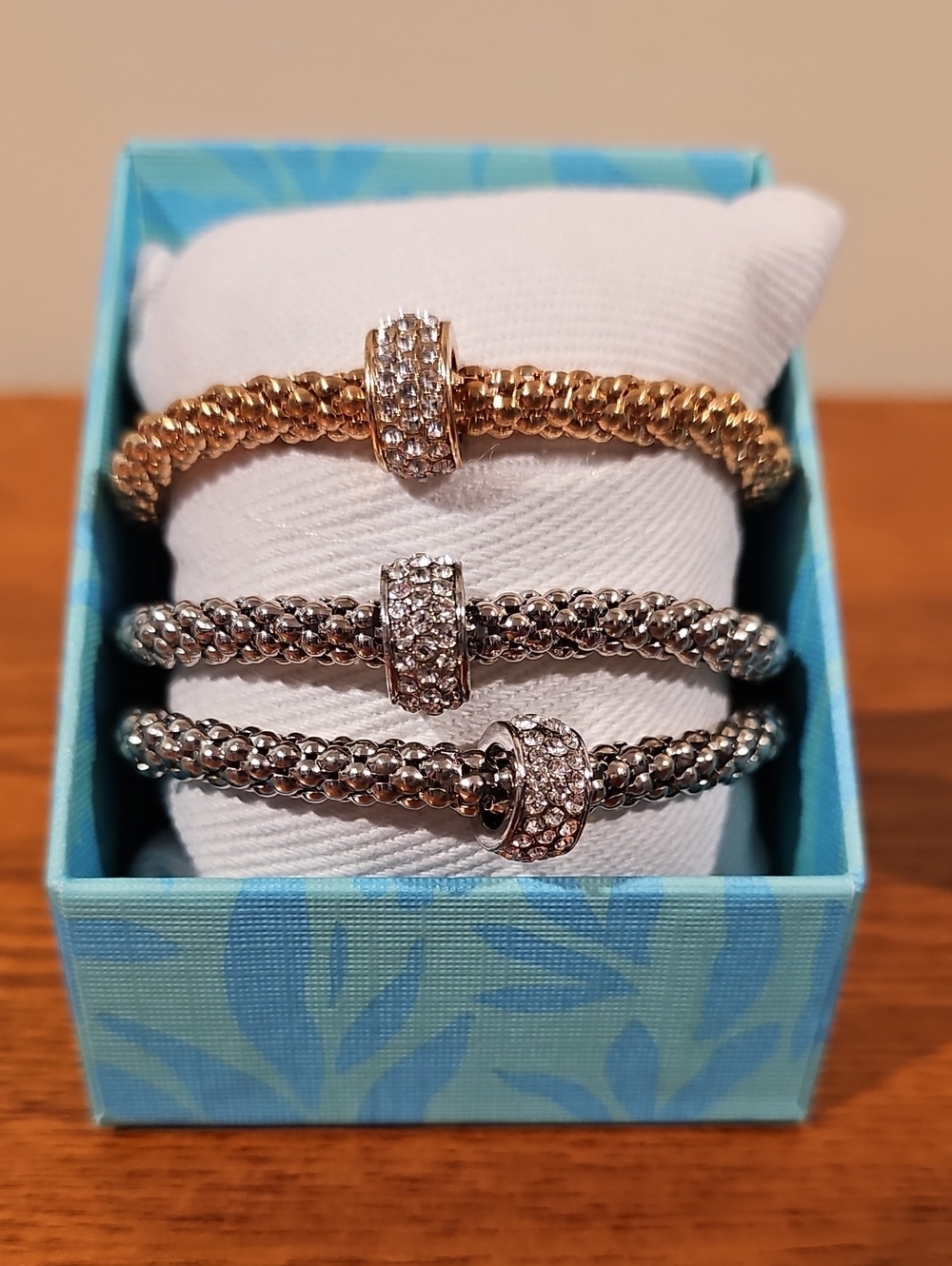 Sparkling Stretch Bracelet Trio - Gold & Silver